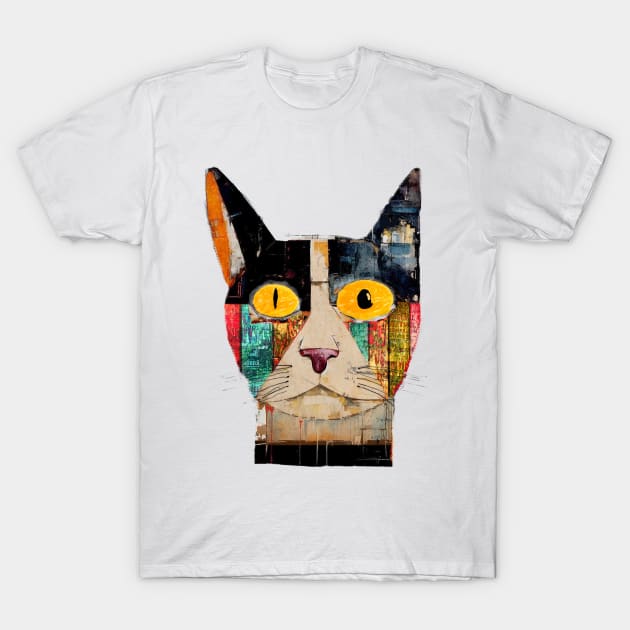 Abstract colorful cat face art T-Shirt by tomrothster